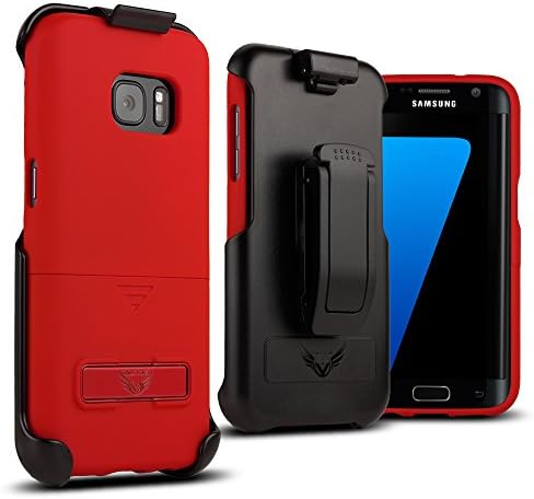 Galaxy S7 Edge Case, VALKYRIE Shift Galaxy S7 Edge Protective Case [Shock Absorbing][Belt Clip Holster][Stand Feature] for Samsung Galaxy S7 Edge - RED