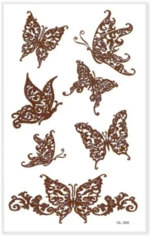 Henna Style Butterfly Glitter Temporary Tattoo #92