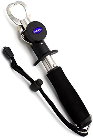 EZsport Portable Fish Lip Grabber Gripper Tool Fish Holder Stainless Steel Fishing Tackle up to 15kg, Color Black