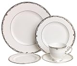 Lenox Coronet Platinum Bone China 20-Piece Dinnerware Set, Service for 4