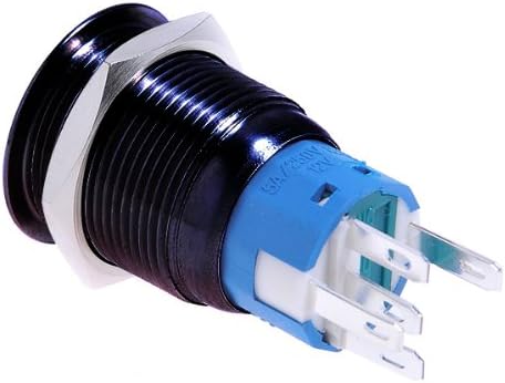 (Super Green Store) 1*12v 19mm Push Button Switch Momentary Orange LED Black Shell Plating High Flush