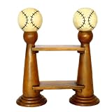 Handmade Carved Baseball Design Wood Bookcase - 31"