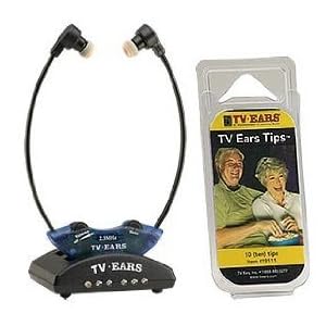 TV Ears 2.3 MHZ Wireless Headset System with 10 Replacement Ear Tips by TV Ears