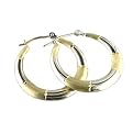 14K Two Tone Gold Hoop Earrings