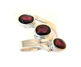 Handcrafted Sterling Silver 3-Stone Garnet Ring