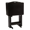 Wood 5-pc. TV Tray Set - Black