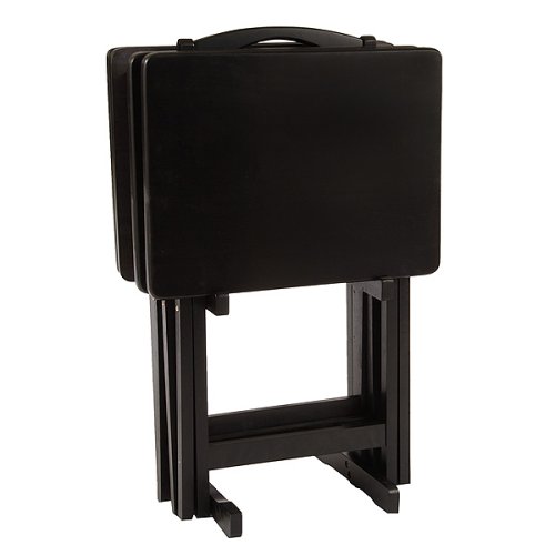 Wood 5-pc. TV Tray Set - Black