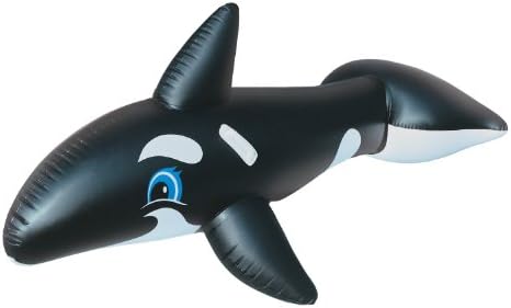 Inflatable Swimming Pool Ride On Floats Toys For Kids Or Toddlers Black And White Dolphin Style Boys Girls
