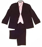5-Piece Boys Black & Pink Suit