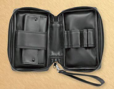 Heavy Duty Black 4 Tobacco Pipe Case w Pouch and Handle