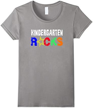 Women's Kindergarten Rocks Tshirt Teacher Student First Last Day XL Slate