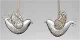 Club Pack of 12 Shades of Christmas Past Peace & Joy Glass Dove Ornaments