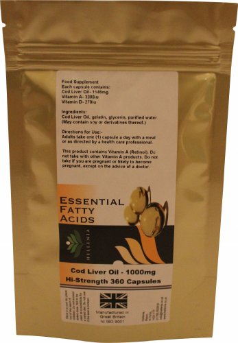 Cod Liver Oil High Strength 1000mg - 360 Capsules