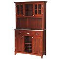 Buffet with 2-Door Hutch - Cherry/ Stainless Steel