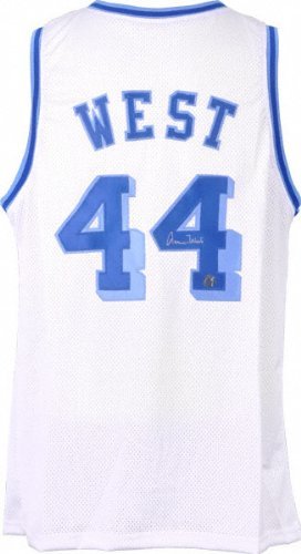 Jerry West Autographed White Custom Jersey