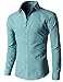 H2H Mens Oxford Cotton Slim Fit Dress Button-down Shirts Long Sleeve