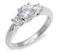 Platinum Round Brilliant Cut Diamond 3-Stone Ring (3/4ctw, H, SI2)