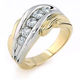 10K Two Tone 1.00 Carat Diamond Ring - Size 10.5
