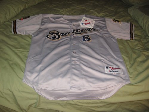 Ryan Braun #8 Majestic Gray Replica (Authentic Like) Milwaukee Brewers Jersey