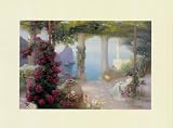 Karl Maria Schuster (Reading on the Terrace) Art Poster Print - 12 X 16
