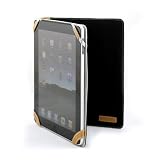 CaseCrown Preppy Horizontal Flip Cotton Weave Organizer Portfolio Style Case (Black) for the Apple iPad Wifi / 3G Model 16GB, 32GB, 64GB