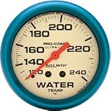 Autometer (4532 120-2) ultra-Nite Water Temp Gauges - 120-240 F - Includes 6 FT Capillary tubing and 1/2