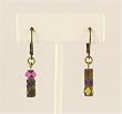 Earrings - E212 - Antique Gold Plated 3 Bead ~ Vitral Lime