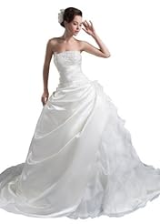 Strapless  Belted Charmeuse  Ball Gown  Dress with a Court Train 