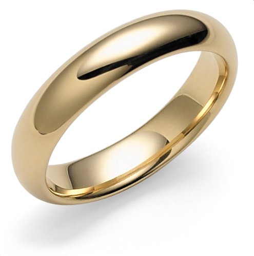 18k Yellow Gold 5mm Comfort Fit Plain Band
