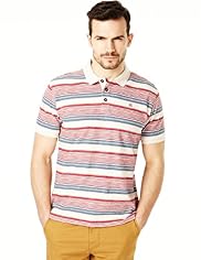 North Coast Pure Cotton Varied Striped Polo Shirt