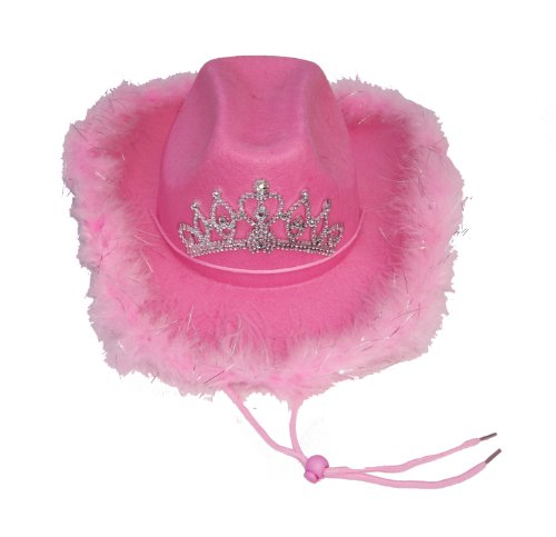 WeGlow International Light Up Fuzzy Pink Cowgirl Hat (each)