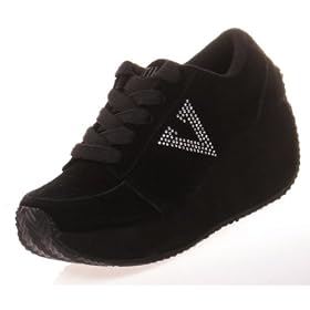 Volatile Elevation Womens Black/Rhinestone Platform Wedge Sneakers Shoes Suede Volatile Elevation Womens Black/Rhinestone Platform Wedge Sneakers Shoes Suede