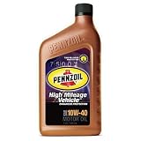Buy Pennzoil High Mileage Vehicle 10W40 Motor Oil - 1 Quart, Pack of 6 by Pennzoil