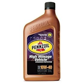 Buy Pennzoil High Mileage Vehicle 10W40 Motor Oil - 1 Quart, Pack of 6 by Pennzoil now!