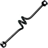 14 Gauge Spiral Black Anodized Titanium Industrial Project Bar
