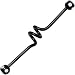 14 Gauge Spiral Black Anodized Titanium Industrial Project Bar