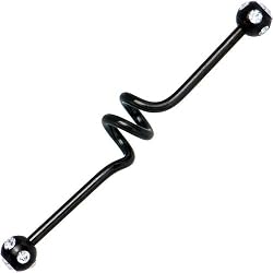 14 Gauge Spiral Black Anodized Titanium Industrial Project Bar