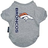NFL Denver Broncos pet dog tee shirt gray LG 18-35lbs