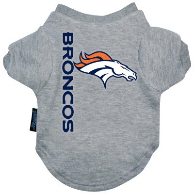 NFL Denver Broncos pet dog tee shirt gray LG 18-35lbs