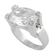 Sterling Silver Oval Cut CZ Ring in Prong Setting