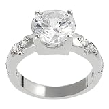 Tressa Silvertone Round-cut Cubic Zirconia Ring (Sizes 5 - 9 available)