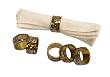Set of 6 Majestic Gold Tone Mirror Finish Napkin Rings