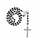 IMAGE OF Black Agate Rosary with 6mm Round Beads 20