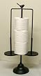 Black Metal Standing Toilet Tissue /Paper Towel Holder Stand with Bird Finial