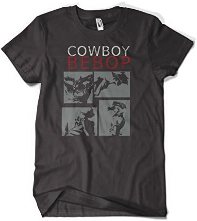 Cowboy Bebop White Red Anime Men's Cotton Black T-Shirts