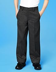 Boys Flat Front Wool Blend Trousers with Stormwear+™