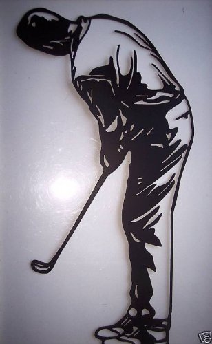 Man Golfing Metal Wall Art Sports Golf Decor