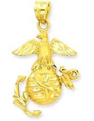 14K Gold US EGA Marine Charm