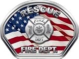 Firefighter Fire Helmet Front Face Rescue American Flag Decal Reflective