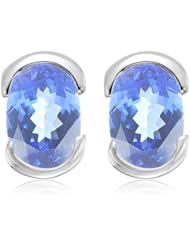1.50 Cts Tanzanite Stud Earrings in 14K White Gold